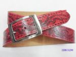 Split Leather Belt with Printing Pattern
