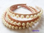 Fabric Covered Headband with Pearls