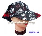 Skull headwrap with wide brim