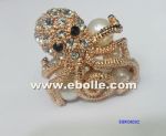 Octopus ring with rhinestones