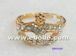 Mask ring with rhinestones
