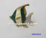 fish ring with rhinestones,enamel details