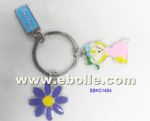 Metal keychain with enamel details