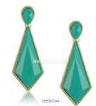 Green resin fashion drop earring