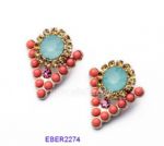 Inverted triangle design stud earring
