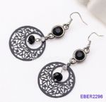 Hollowed hoop drop earring