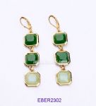 Green resin drop earrings
