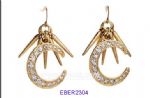 Curved moon gold plated earrings