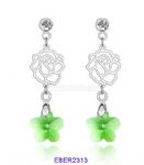 Carved rhinestones drop earrings