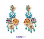 Coulorful multielements drop earrings