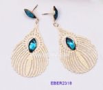 Hollowed rhinestones drop earrings