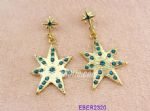 Green fishstar earrings