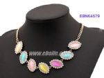Colorful diamantes metal necklace
