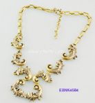 Gold plated carved necklace