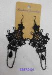 Sexy black fabric drop earrings