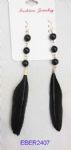 Sexy black feather earrings