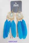 Light blue feather drop earrings