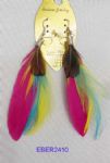 Multicolor feather drop earrings