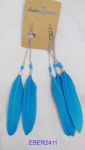 Feather drop earrings