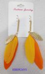 Orange colors feather earrings