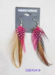 Colorful Wave point feather earrings
