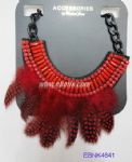 Red feather necklace