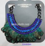 Peacook feather design with resin decoration