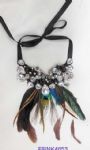 Peacook feather necklace 