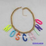 Letter charms metal necklace