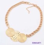 Gold plated metal necklace