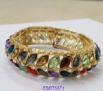 Colorful resin gold plated bracelet