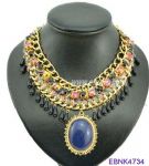 Multilayers necklace with turquoise pendants