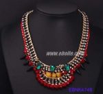 Hand braided rhinestones necklace