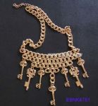 Key charm pendants metal necklace