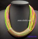 Multilayers seed beads necklace