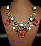 Court style engraved metal necklace