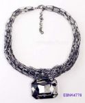 Stainless steel gem necklace