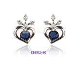 Crown heart design stud earrings