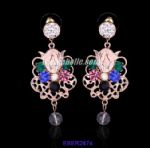 Court luxure design rhinestones earrings