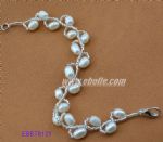 Imitation pearls silver bracelet