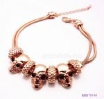 Skulls cord metal bracelet