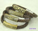 Personalized leather skull bracelet