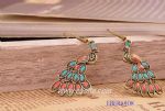 Peacock hook earrings