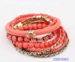 Multilayers red beads bracelet