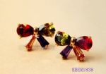 Colorful zircon stud earring
