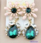 Crystal flower drop earring