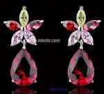 Colorful zircon drop earring
