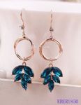 Crystal leaves drop earring
