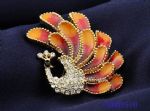 Punk style of peacook brooch