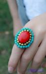 Turquoise weave ring